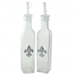 181109-CLR 9 0z. CLEAR OIL & VINEGAR BOTTLE W/ FDL